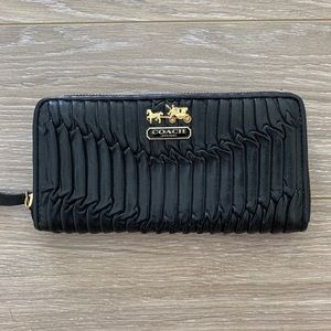 Coach Madison Gathered Leather Zip Wallet